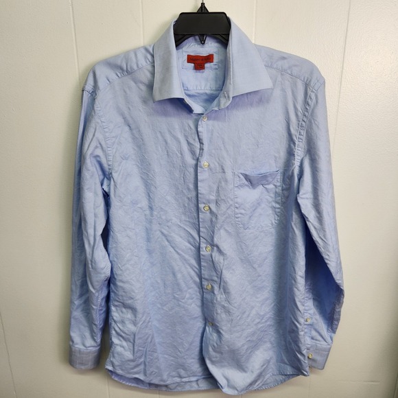 Other - Matteo‎ di Rota Shirt Mens 17 1/2 44 Blue Textured Button Up Made Italy Dress